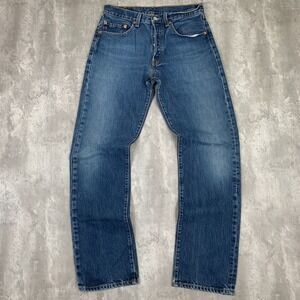 Vintage Levis 501 Jeans Mens 31x34 Blue Denim Western Button Fly Whisker Y2K